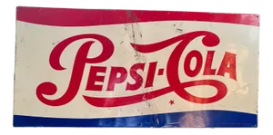 Vintage Enameled Metal Pepsi-Cola Advertising Sign, Europe, 1970s