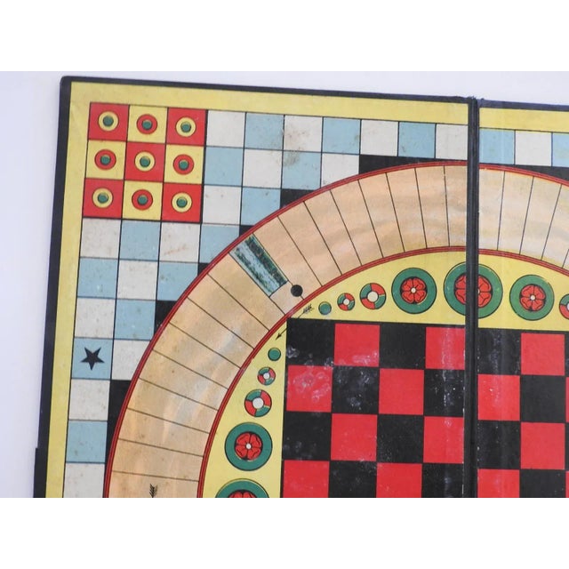 1905 Graphic Junior Combination Board Game Parcheesi Double Sided For Sale - Image 10 of 10