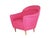 Italian Pink Fabric Upholstered Chair, 1950s For Sale - Image 4 of 14