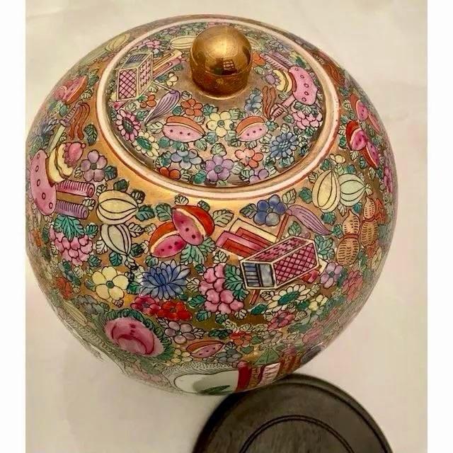 Mid 20th Century Vintage Large Chinoiserie Ginger Jars- A Pair For Sale - Image 9 of 11