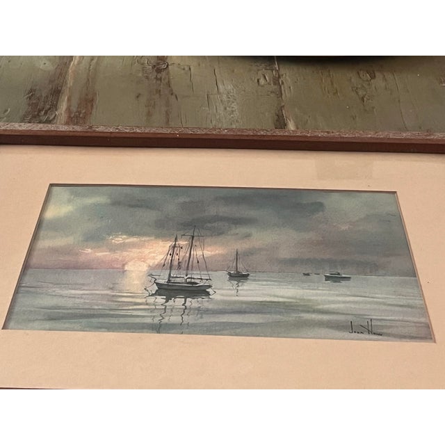 1970s Sundown by Joan Howe Original, Watercolor, Painting , Framed and Signed For Sale - Image 4 of 7