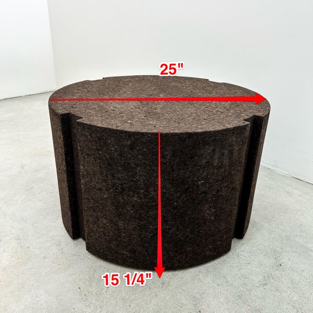 Vintage Round Chocolate Brown Cork Coffee or Side Table – 1970s Postmodern For Sale - Image 10 of 10