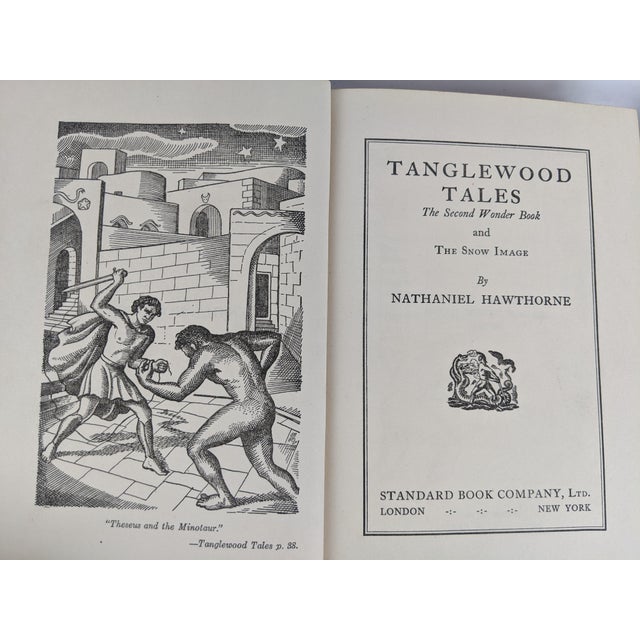 Paper 1931 Nathaniel Hawthorne Classics, Matching Brown & Gold Decorative Book Pair For Sale - Image 7 of 11