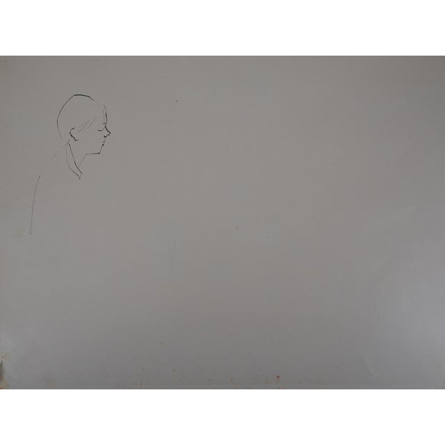 Jean Jansem, Playing Children, 20th Century, Ink Drawing For Sale - Image 6 of 8