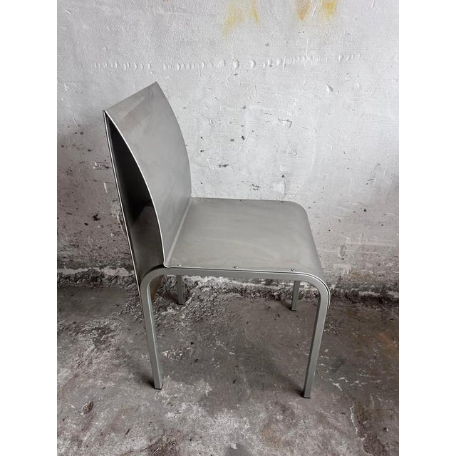Belgian Postmodernist Chairs in Aluminium, 1980s, Set of 6 For Sale - Image 12 of 13