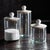 This set of canisters are made in classic form. Simple lines & minimal design with a modern touch. Clear/Natural/White Dry...