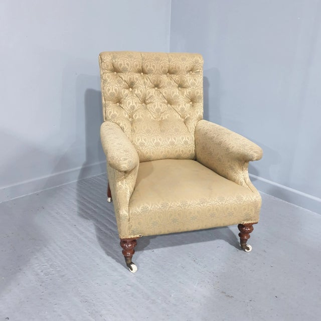 Deep Seated Victorian Library Chair, 1880 For Sale - Image 9 of 9