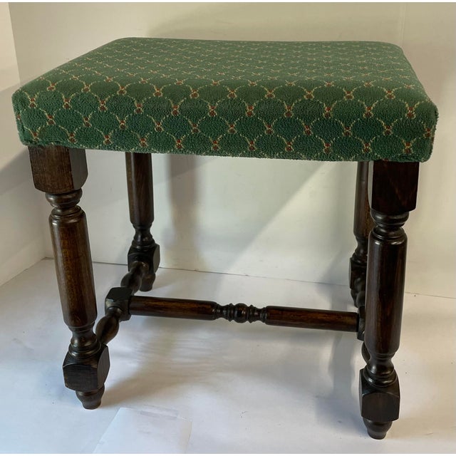Vintage English Turned Leg Foot Stool Chairish