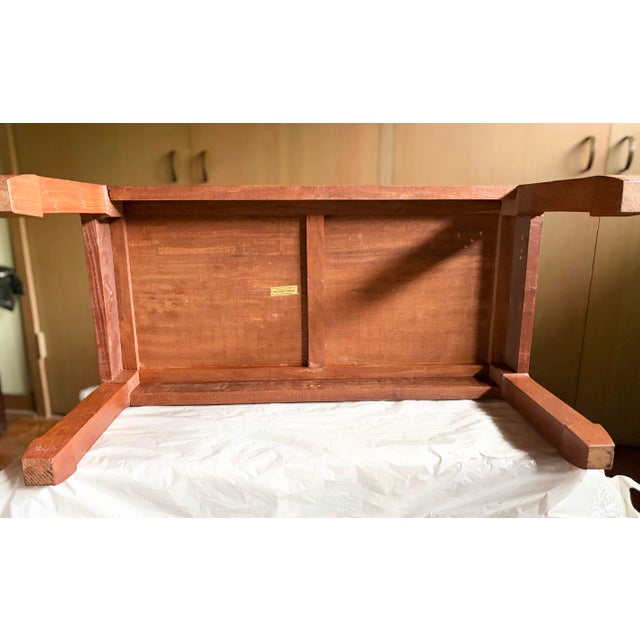 Wood Natural Finish Vintage Chinese Rosewood Ming Style Rectangular Coffee Table 1940 For Sale - Image 7 of 8