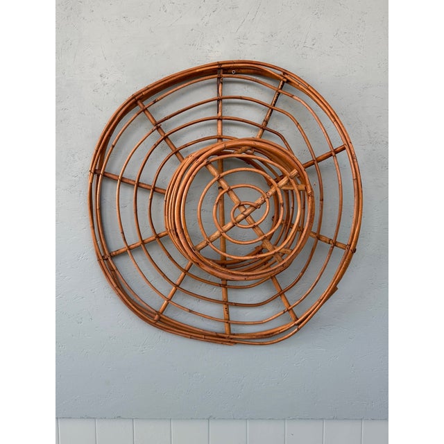 1970s Vintage Bamboo Hat Decorative Object, 1970s For Sale - Image 5 of 13