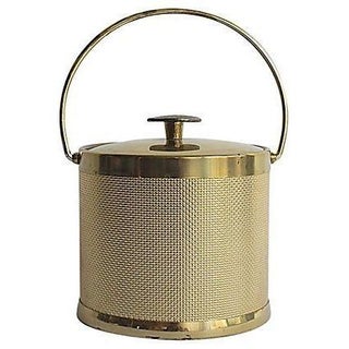 Gold Mesh Vintage Ice Bucket For Sale