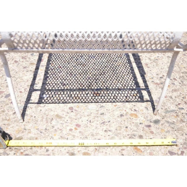 Vintage Russell Woodard Sculptura Wrought Iron Patio Arm Chair, Attributed For Sale - Image 9 of 12