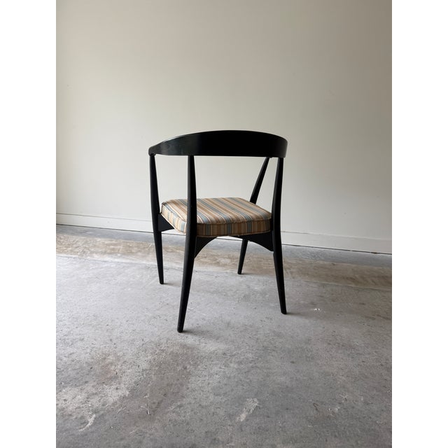 Mid Century Danish Modern Ebonzied Lawrence Peabody Dining Chair Set for Craft Associates For Sale In Charleston - Image 6 of 12