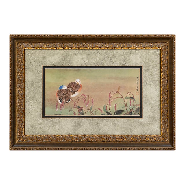 Framed Chinese Gongbi Bird & Botanical Art Bookplate Attributed to Cao Xiaomin, 2008 For Sale