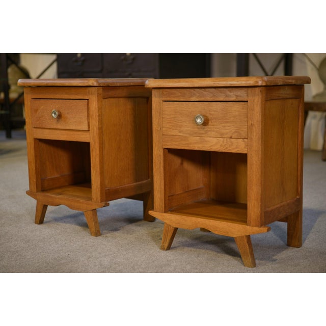 Brown Oak Bedside Tables, 1960s, Set of 2 For Sale - Image 8 of 9