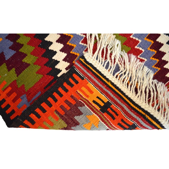 1950s Turkish Rug Antalya Barak Handmade Colorful Kilim Rug - 2′6″ × 3′10″ For Sale - Image 12 of 12