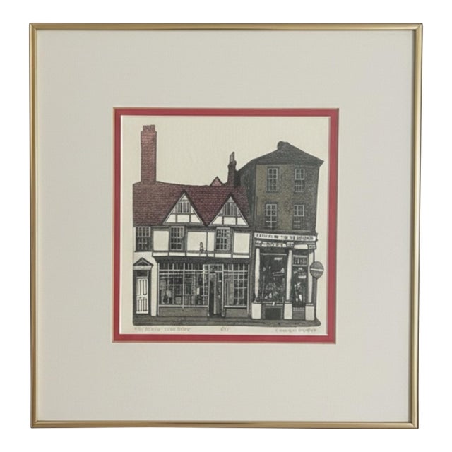 Victoria Elbroch Signed Hand-Colored Architectural Etching “The Chemist,” 6/25 For Sale