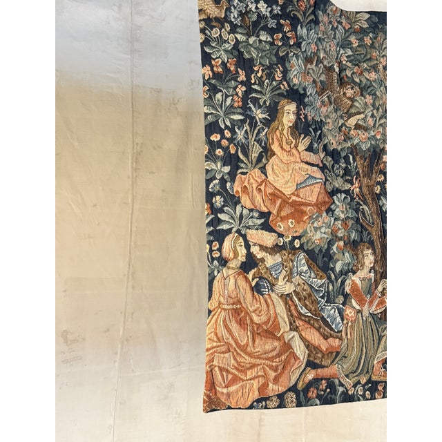 French Tapisseries Du Lion “La Scène Galante” Tapestry | Circa 1950 For Sale - Image 4 of 18