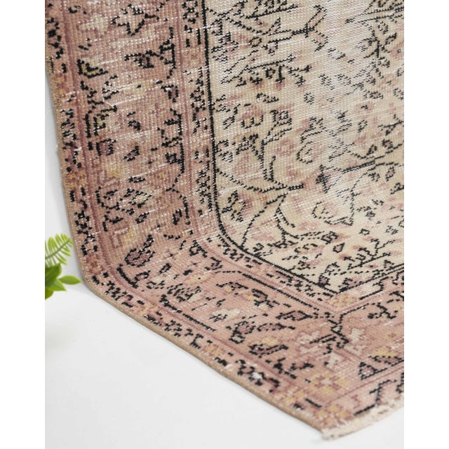 1970s Vintage Turkish Oushak Handmade Wool Cotton Brown Area Rug For Sale - Image 4 of 11