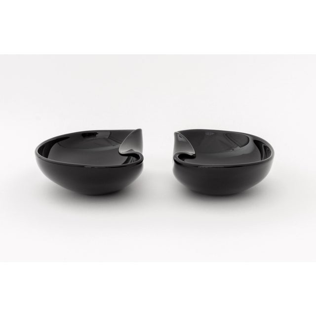 Modern Elsa Peretti X Tiffany & Co. Black Glass Dishes, 2 For Sale - Image 3 of 10