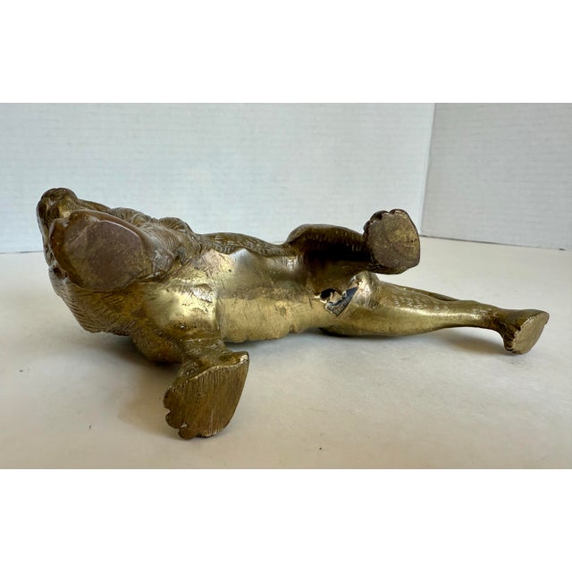 Vintage Brass Lion Figurine, Regal Hollywood Regency Decor For Sale - Image 10 of 11