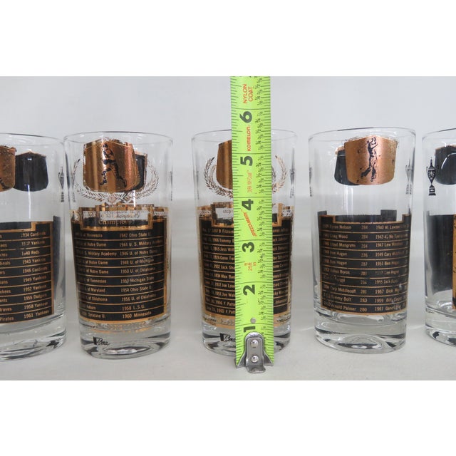 Black Mid 20th Century Cera All Time Greats 5pc Set Highball Cocktail Glasses Black With 22k Gold For Sale - Image 8 of 18