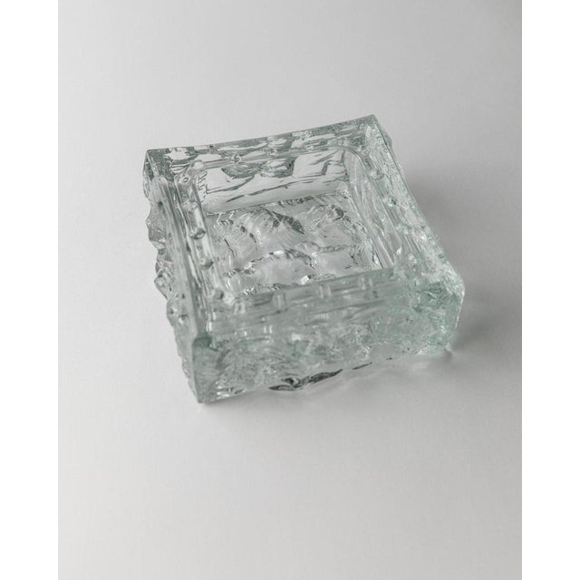 Large Ashtray in Clear Textured Murano Glass, Italy, 1970s For Sale - Image 3 of 13