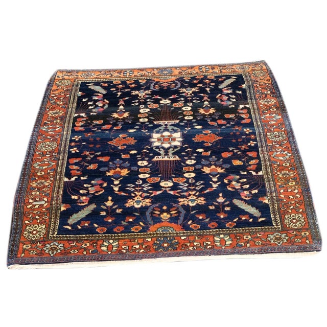 Antique Mohajeran Sarouk Rug 3'9'' x 4'11'' For Sale - Image 12 of 12