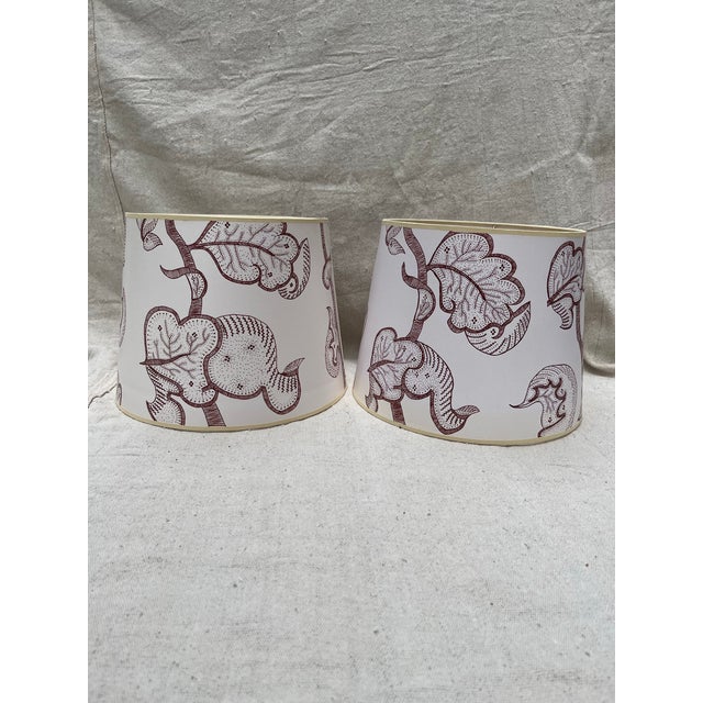 Rustic Hand Drawn Paper Lampshades a Pair Attributed to Albert Hadley For Sale - Image 3 of 10