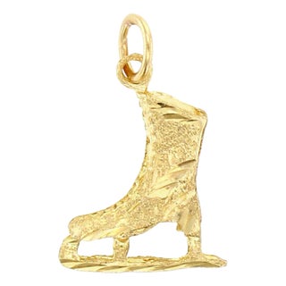 Ice Skates Charm with Brushed Finish & Diamond Cuts For Sale