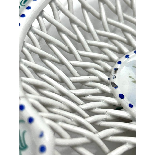 Lille France Faience Lattice Centerpiece Bowl For Sale - Image 9 of 12