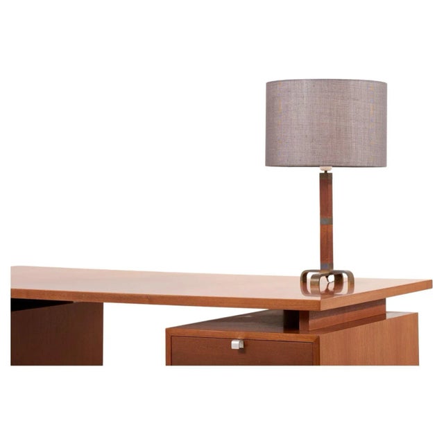 Table Lamp with wooden base. 1x E27. Please note: Lamp should be fitted professionally in accordance to local...