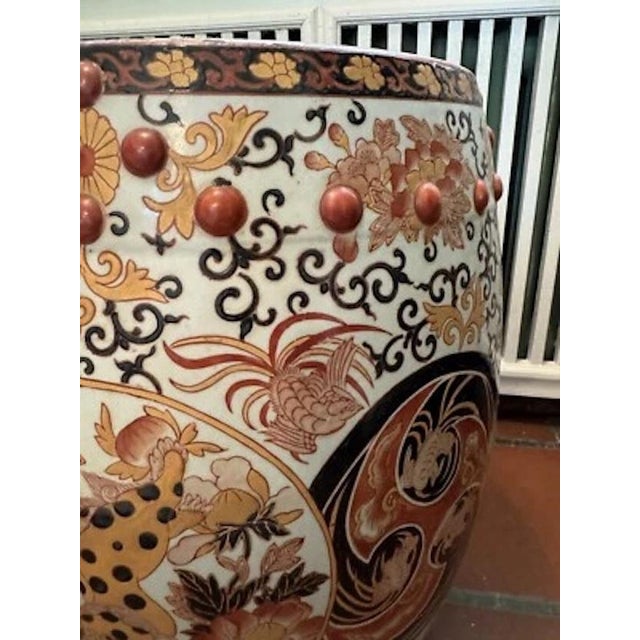 Chinese 1950s Mid Century Chinese Hand Painted Porcelain Garden Stool For Sale - Image 3 of 12