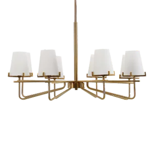 Lassen 8 Light Brass Chandelier