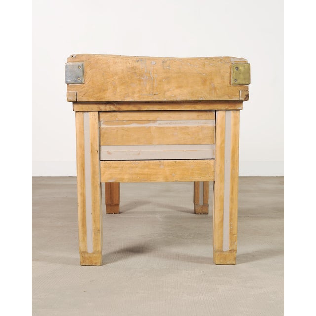 French Provincial Maple Butcher's Block Boucherie Worktable 5 Ft For Sale - Image 16 of 18