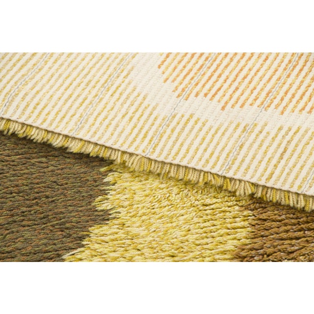 Textile Vintage Swedish Rya Wool Rug in Gold & Brown Hues by Rug & Kilim, 1950-1959 For Sale - Image 7 of 9