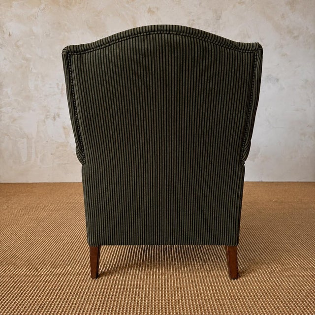 Olive Alma Accent Chair in Gabby Stripe Linen For Sale - Image 8 of 12