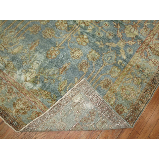 Watery Blue Early 20th Century Malayer 1'3'' - 7'7" x 11'3" For Sale - Image 9 of 10
