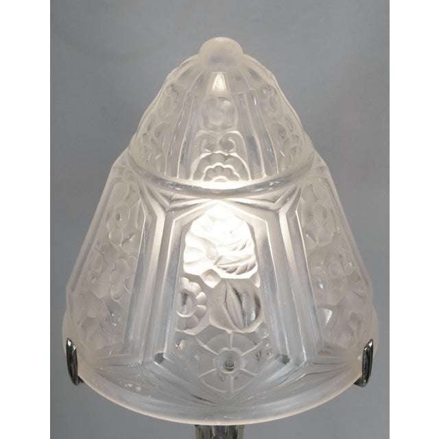 French Art Deco Table Lamp by A. Mousson & Verreries Des Hanots - 1920s France For Sale - Image 10 of 15
