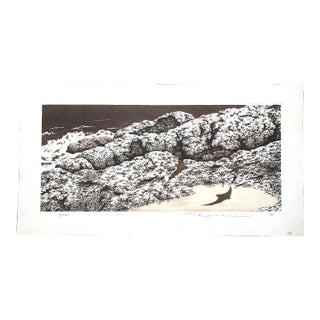 Tanaka Ryohei Original Signed & Numbered Japanese "Seashore" Etching For Sale