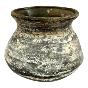 Rustic Round Bottom Turned Pottery Vase Planter