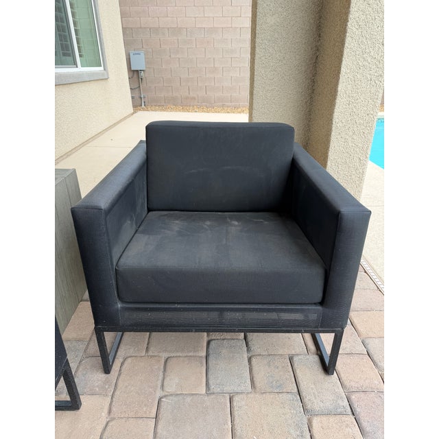 Black Crate & Barrel Dune Black Outdoor Chair For Sale - Image 8 of 9