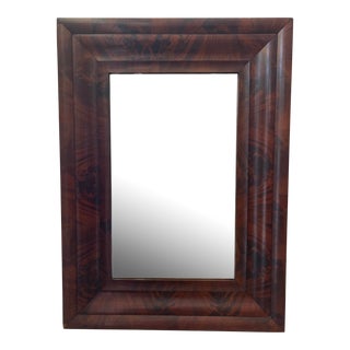 19th Century American Empire Period Ogee Burlwood Mirror For Sale