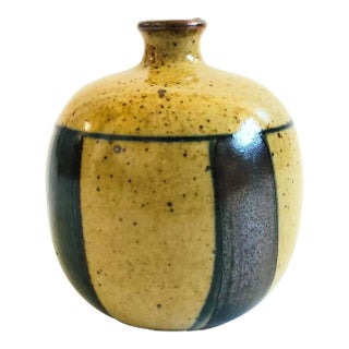 Striped Pottery Bud Vase For Sale