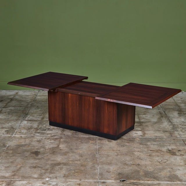 Rosewood Sliding Coffee Bar Table by E. Pedersen & Søn For Sale In Los Angeles - Image 6 of 18