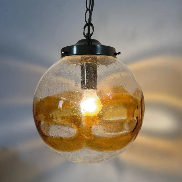 Glass Vintage Italian Murano Glass Hanging Lamp, 1970s For Sale - Image 7 of 18