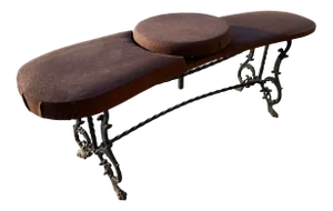Antique 1900s Cast Iron Bench Photography Swivel Chair