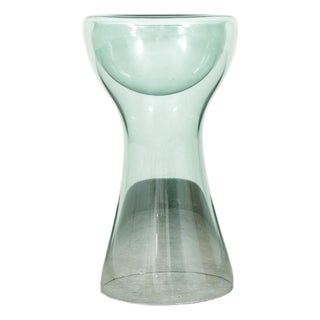 Mid Century Modern Glass Planter Floorstanding Vase Studio Hand Blown Vintage 70 For Sale