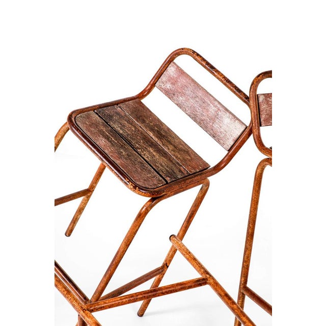 Italian Industrial Bar Stools, Set of 4 For Sale - Image 6 of 16