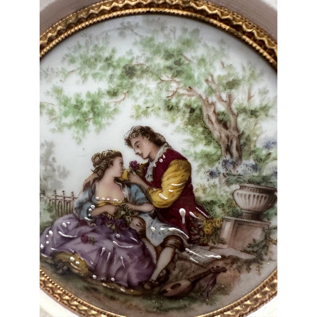 Late 19th Century French Porcelain Plaque, Signed “ Fragonard” and Framed in Gilt Molding, Circa 1890. For Sale - Image 5 of 10